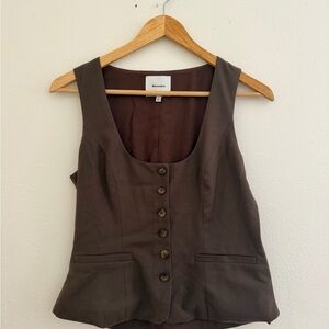 Reformation Brown Button-Front Women's Vest Top